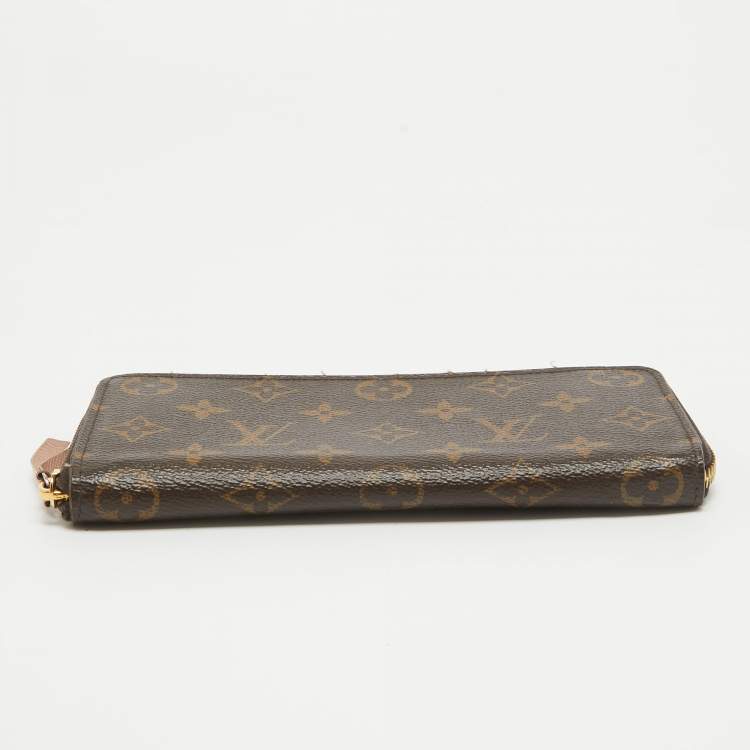 Pre Owned Louis Vuitton Rose Ballerine Monogram Canvas Clémence Wallet