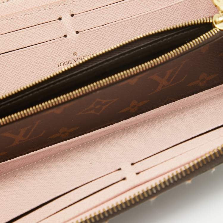 Pre Owned Louis Vuitton Rose Ballerine Monogram Canvas Clémence Wallet