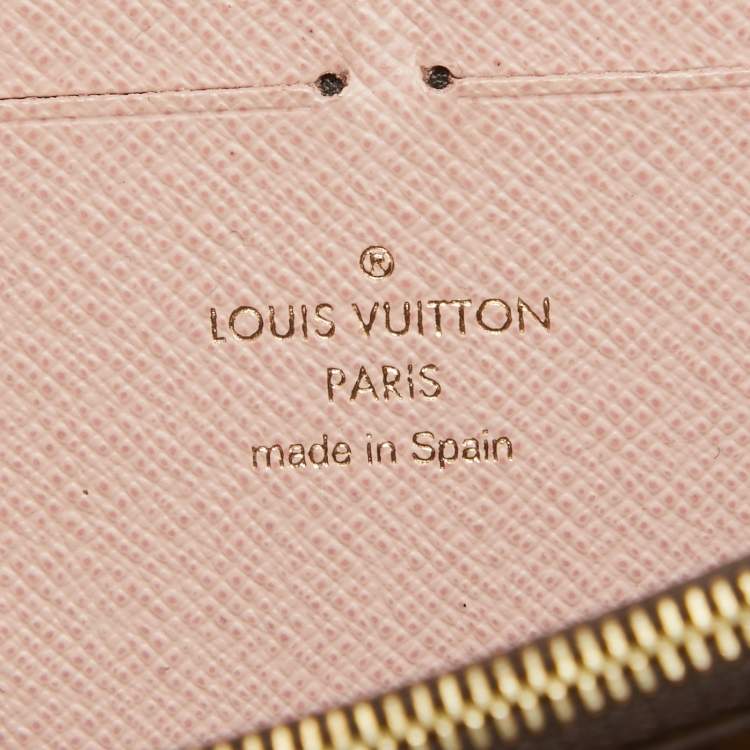 Pre Owned Louis Vuitton Rose Ballerine Monogram Canvas Clémence Wallet