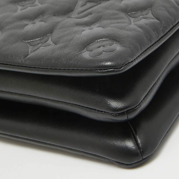 Pre Owned Louis Vuitton Black Monogram Leather Coussin Pochette Bag