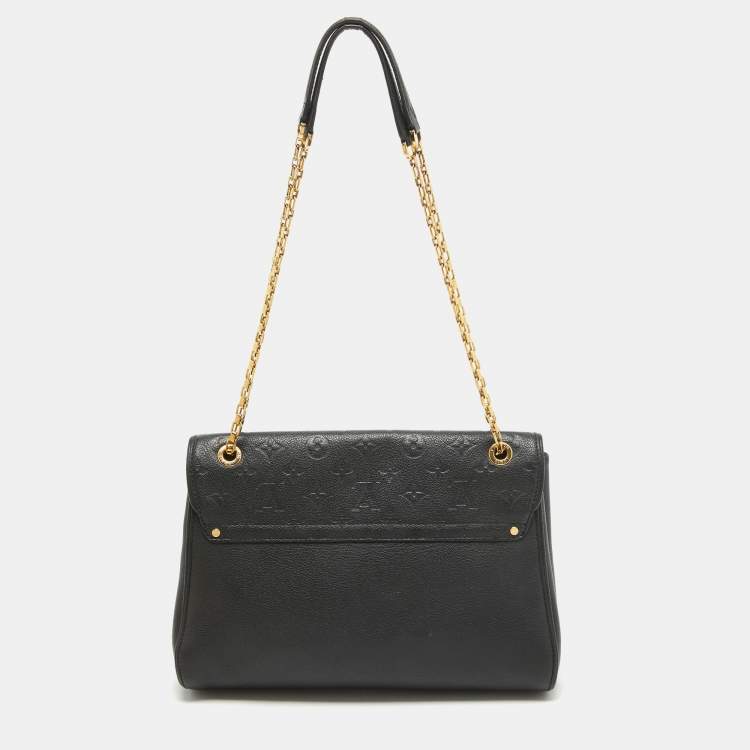 Pre Owned Louis Vuitton Black Monogram Empreinte Leather St Germain MM Bag