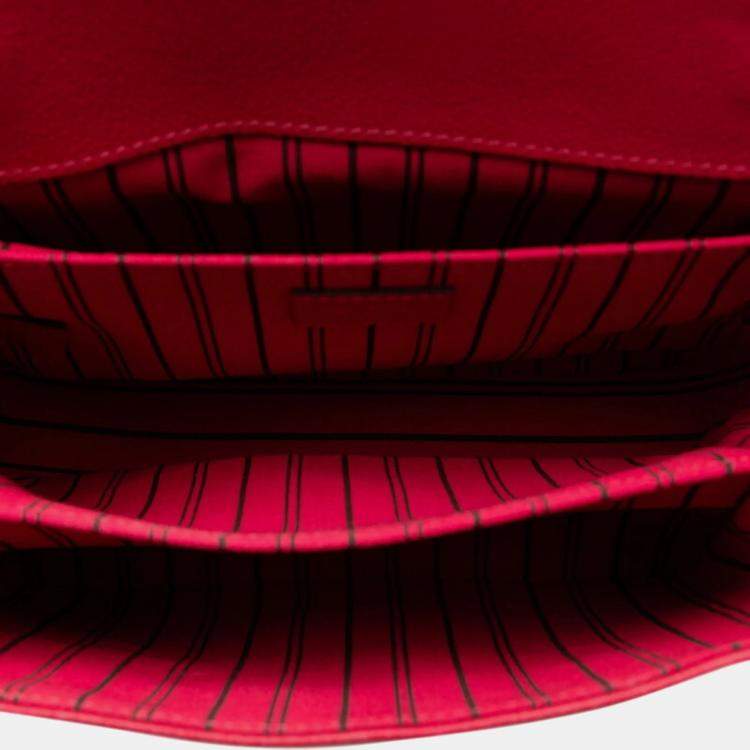 Pre Owned Louis Vuitton Red Monogram Empreinte Pochette Metis Shoulder Bag