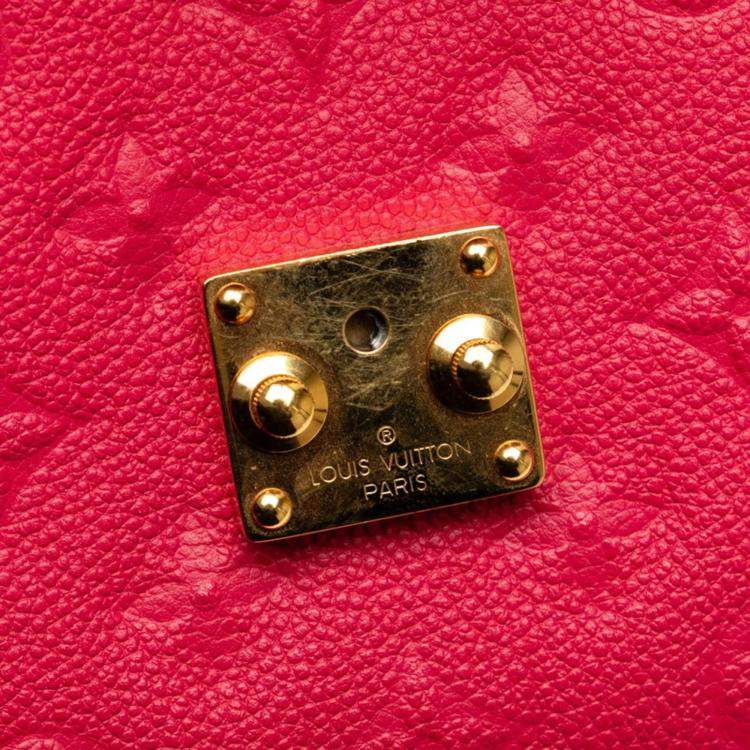 Pre Owned Louis Vuitton Red Monogram Empreinte Pochette Metis Shoulder Bag