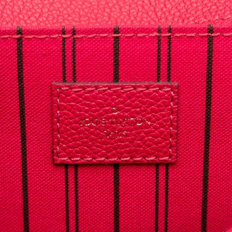 Pre Owned Louis Vuitton Red Monogram Empreinte Pochette Metis Shoulder Bag