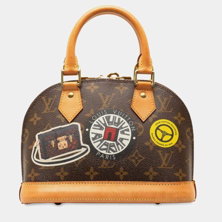 Pre Owned Louis Vuitton Brown Monogram World Tour Alma BB Satchel Bag