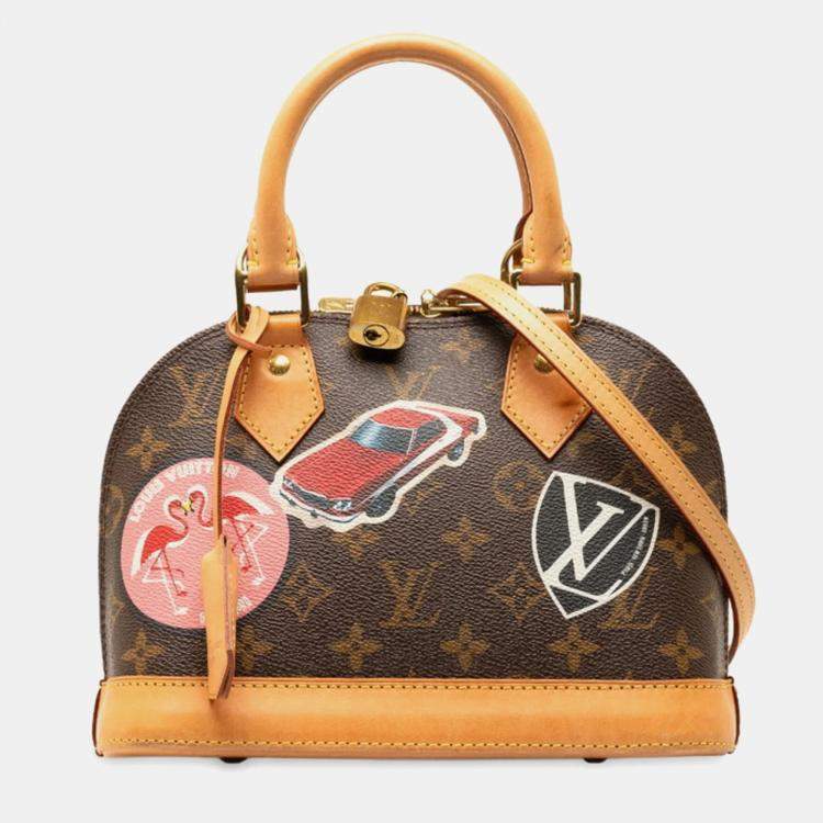 Pre Owned Louis Vuitton Brown Monogram World Tour Alma BB Satchel Bag