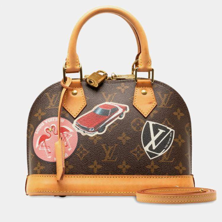 Pre Owned Louis Vuitton Brown Monogram World Tour Alma BB Satchel Bag