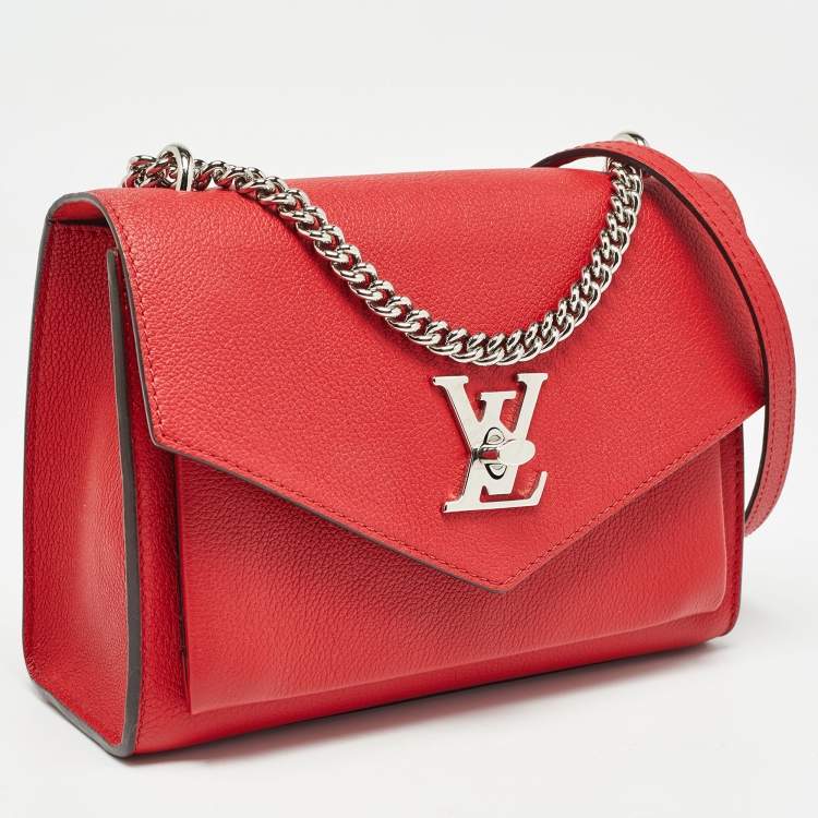 Pre Owned Louis Vuitton Red Leather My Lockme BB Bag