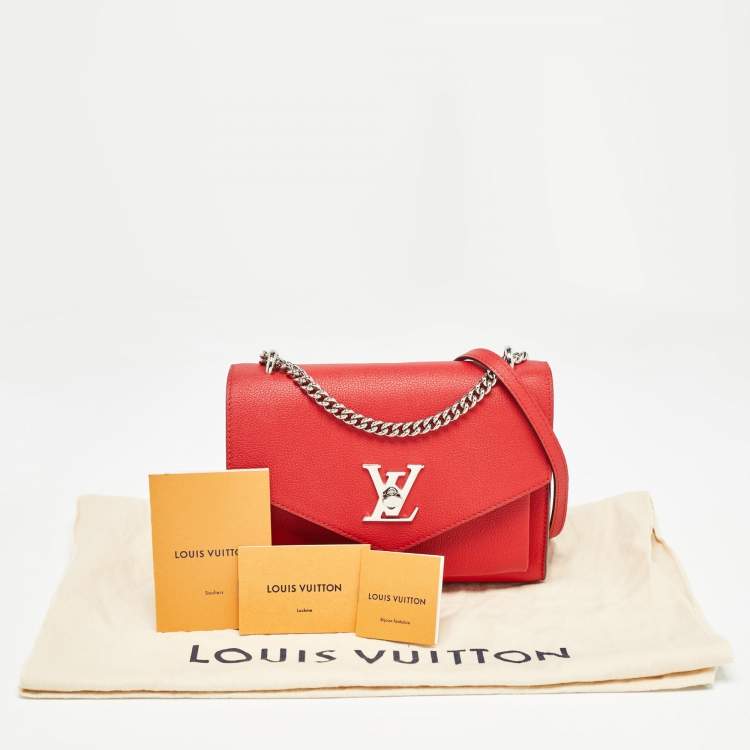 Pre Owned Louis Vuitton Red Leather My Lockme BB Bag