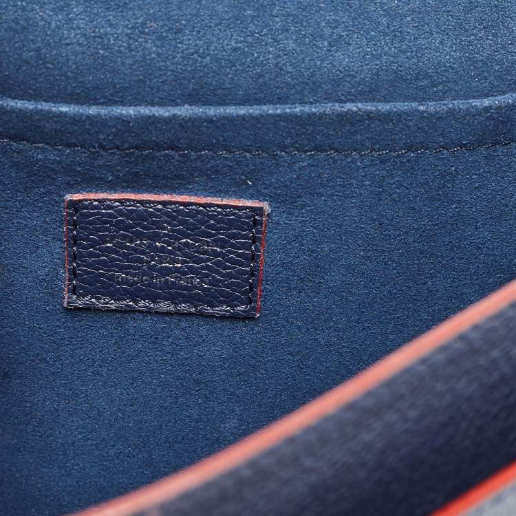 Pre Owned Louis Vuitton Navy Blue Leather Mylockme Chain Bag