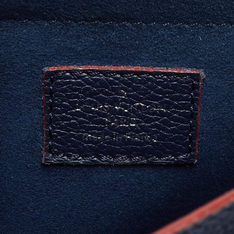 Pre Owned Louis Vuitton Navy Blue Leather Mylockme Chain Bag