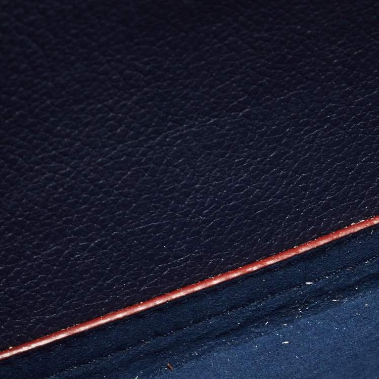 Pre Owned Louis Vuitton Navy Blue Leather Mylockme Chain Bag