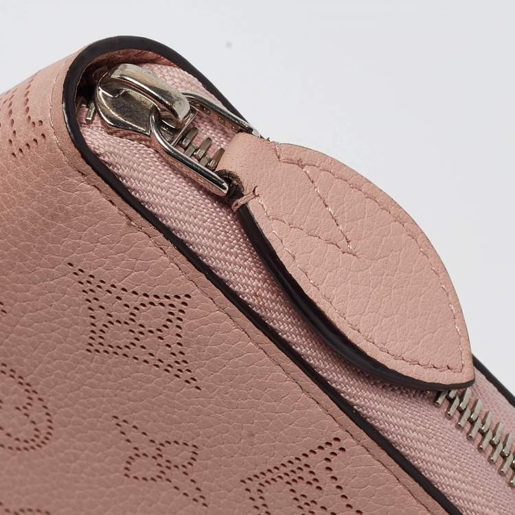 Pre Owned Louis Vuitton Rose Jasmin Mahina Monogram Leather Zippy Wallet