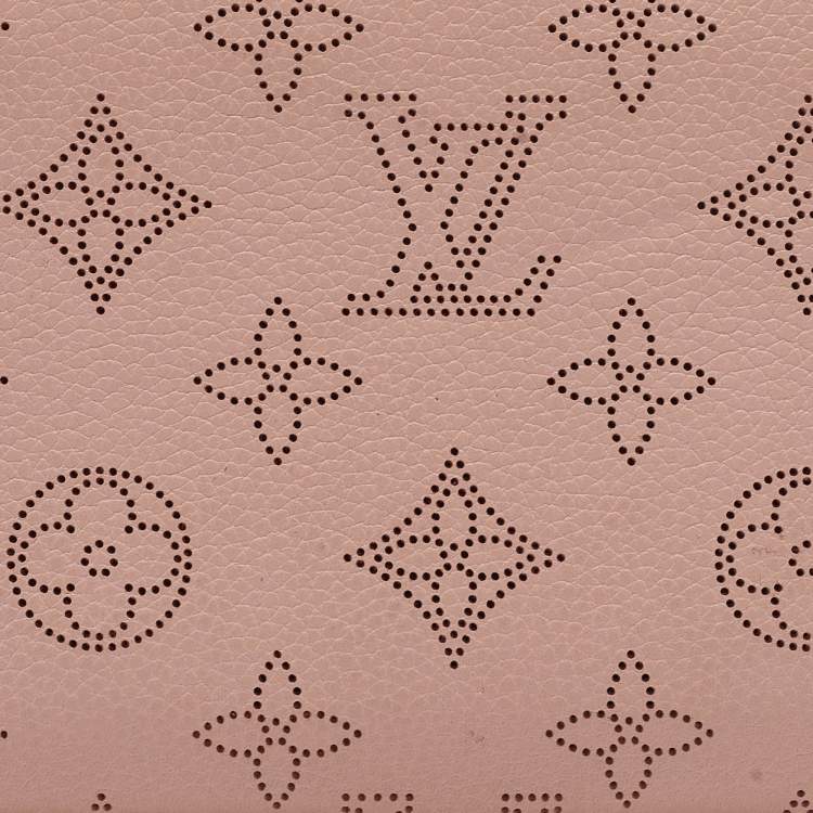 Pre Owned Louis Vuitton Rose Jasmin Mahina Monogram Leather Zippy Wallet