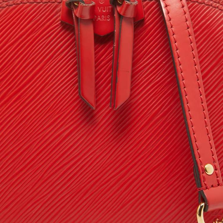 Pre Owned Louis Vuitton Red Epi Leather Mini Alma Bag