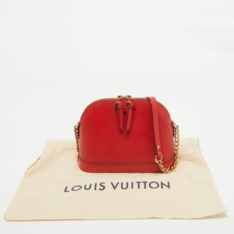 Pre Owned Louis Vuitton Red Epi Leather Mini Alma Bag