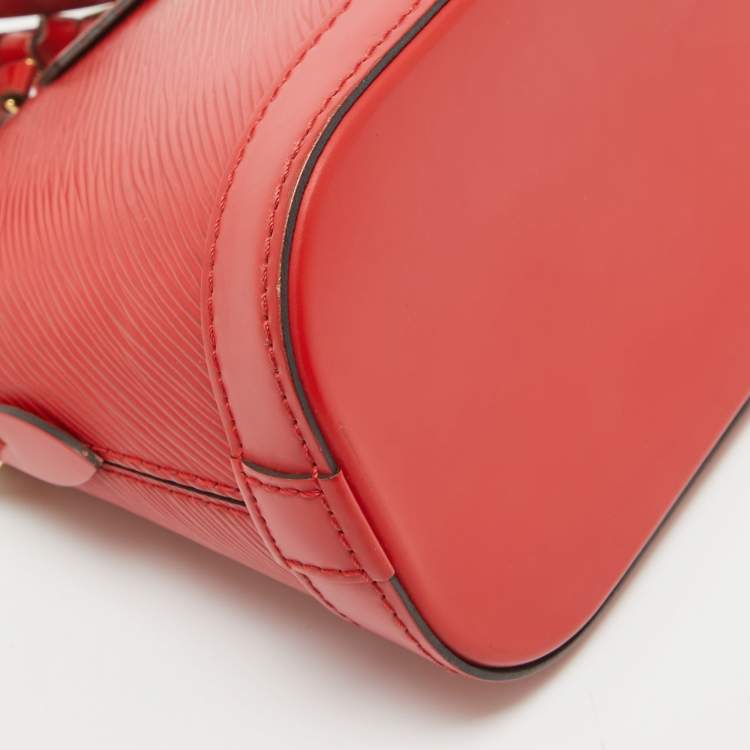 Pre Owned Louis Vuitton Red Epi Leather Mini Alma Bag