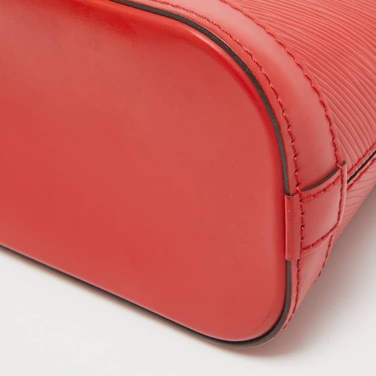 Pre Owned Louis Vuitton Red Epi Leather Mini Alma Bag