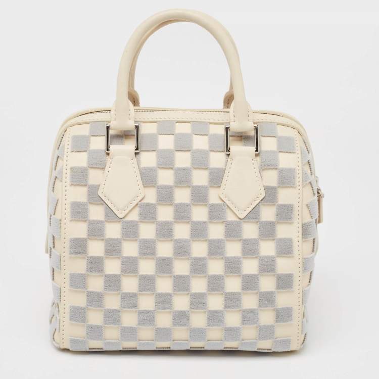 Pre Owned Louis Vuitton Off White/Grey Damier Cubic Speedy Cube PM Bag