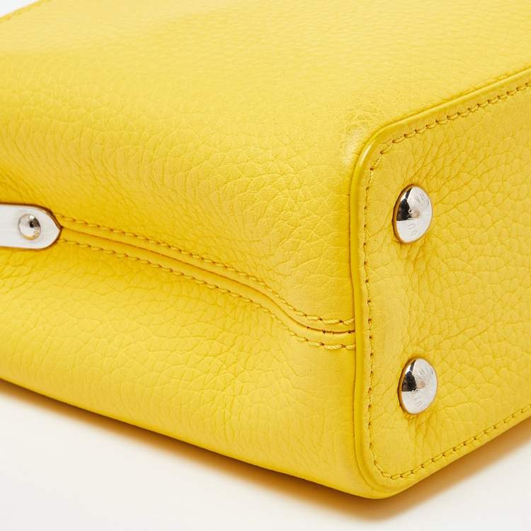Pre Owned Louis Vuitton Citron Taurillon Leather Capucines Mini Bag