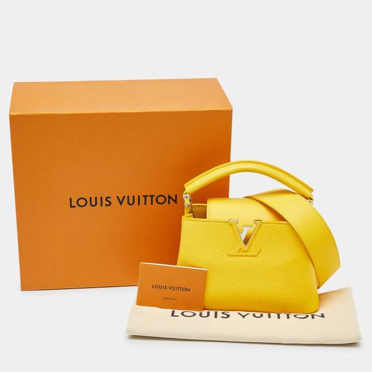 Pre Owned Louis Vuitton Citron Taurillon Leather Capucines Mini Bag