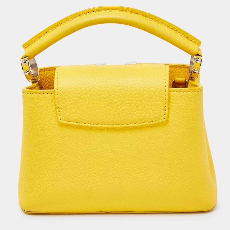 Pre Owned Louis Vuitton Citron Taurillon Leather Capucines Mini Bag