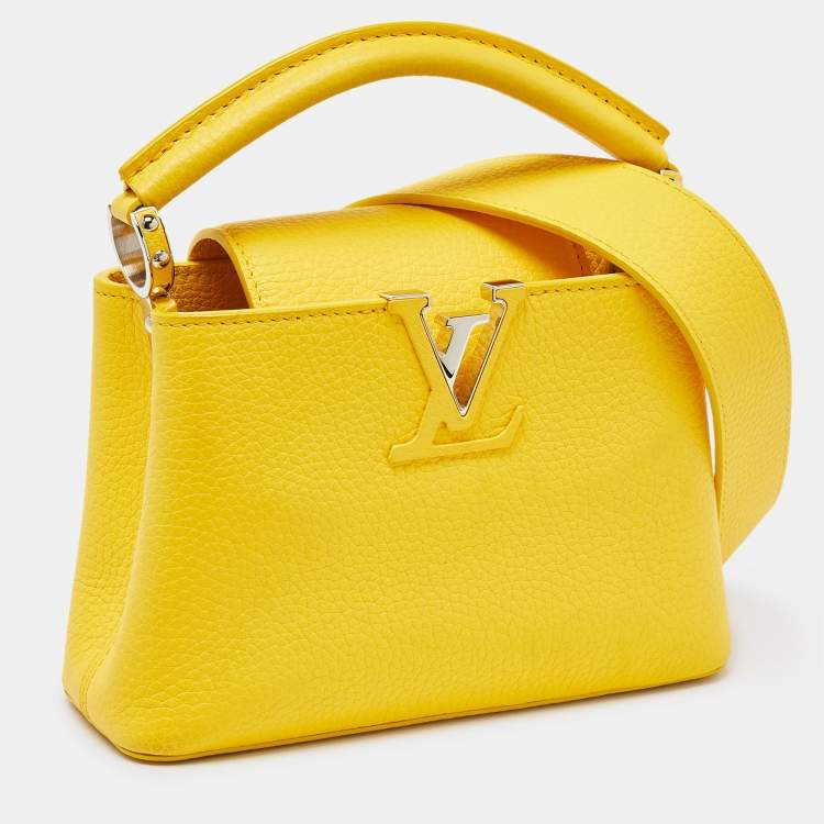Pre Owned Louis Vuitton Citron Taurillon Leather Capucines Mini Bag