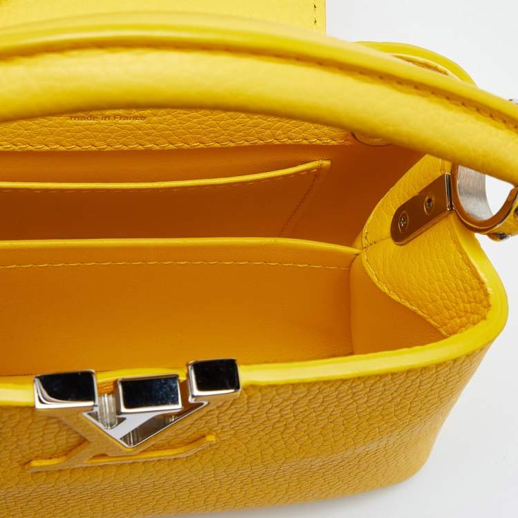 Pre Owned Louis Vuitton Citron Taurillon Leather Capucines Mini Bag