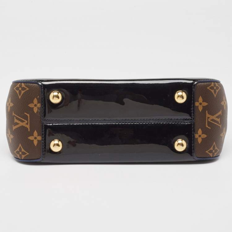 Pre Owned Louis Vuitton Black Vernis Leather and Monogram Canvas Cherrywood PM Bag