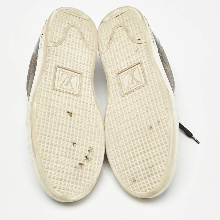 Pre Owned Louis Vuitton Brown Monogram Coated Canvas Frontrow Low Top Sneakers Size 38