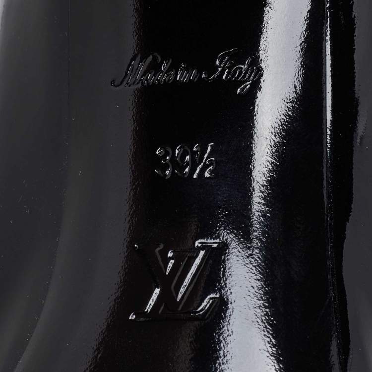 Pre Owned Louis Vuitton Black Patent Leather Madeleine Square Toe Pumps Size 39.5