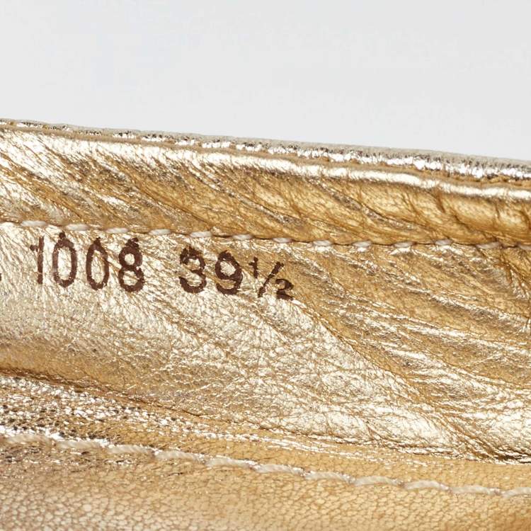 مملوكة مسبقًا Louis Vuitton Gold Leather Ballet Flats Size 39.5