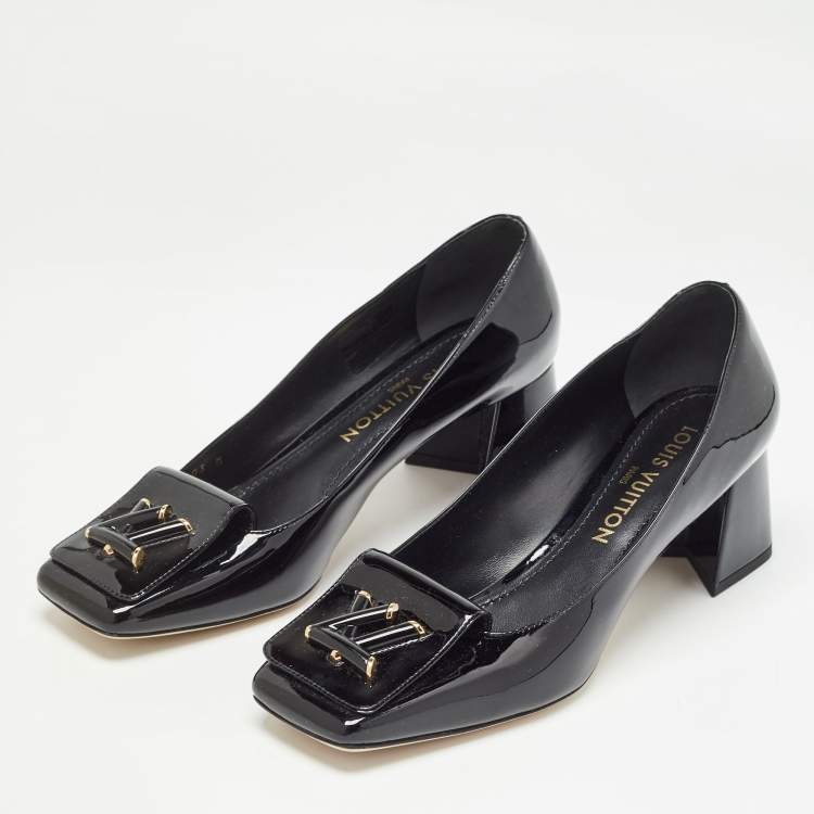 Pre Owned Louis Vuitton Black Patent Leather Shake Pumps Size 39