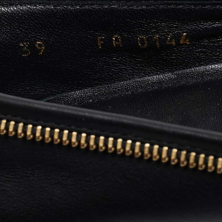 Pre Owned Louis Vuitton Black Leather Oxford Ballet Flats Size 39