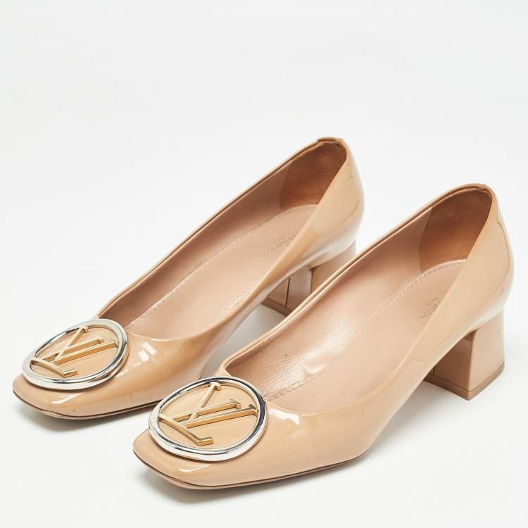 Pre Owned Louis Vuitton Beige Patent Leather Madeleine Pumps Size 37