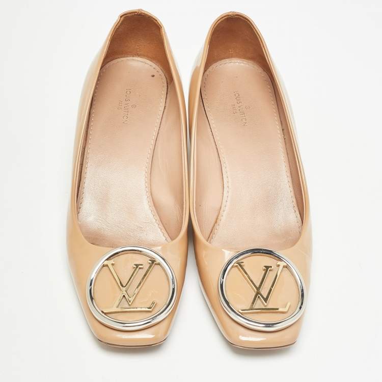 Pre Owned Louis Vuitton Beige Patent Leather Madeleine Pumps Size 37