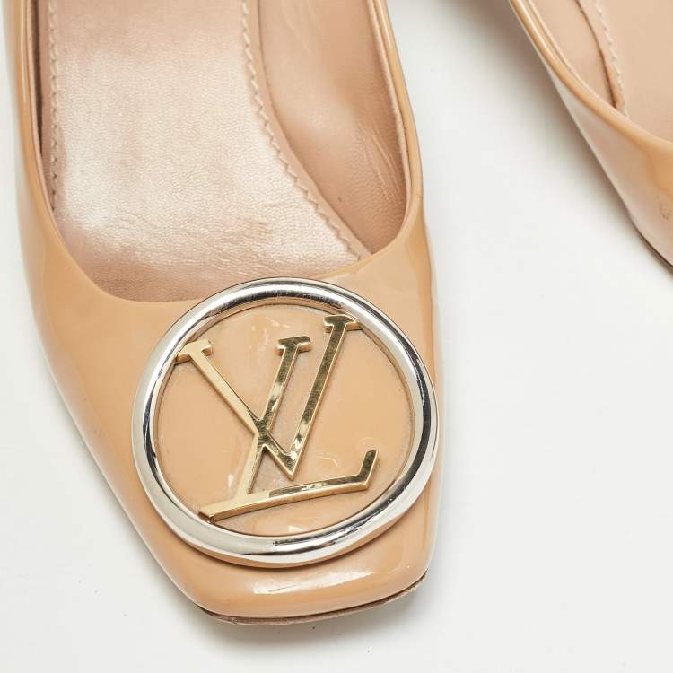 Pre Owned Louis Vuitton Beige Patent Leather Madeleine Pumps Size 37