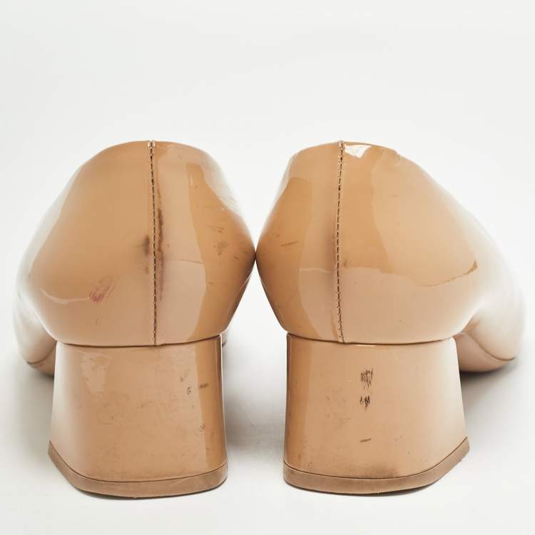 Pre Owned Louis Vuitton Beige Patent Leather Madeleine Pumps Size 37
