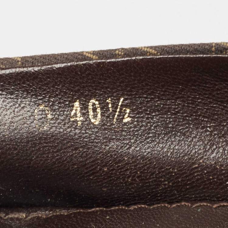 Pre Owned Louis Vuitton Brown Canvas Ballet Flats Size 40.5
