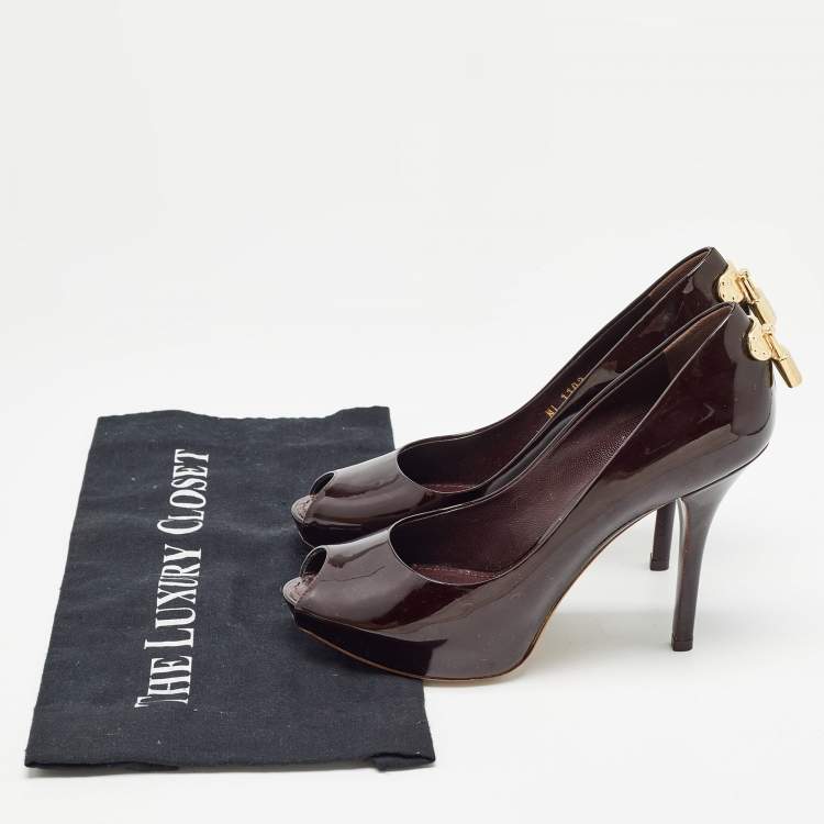 Pre Owned Louis Vuitton Burgundy Patent Oh Really! Pumps Size 36