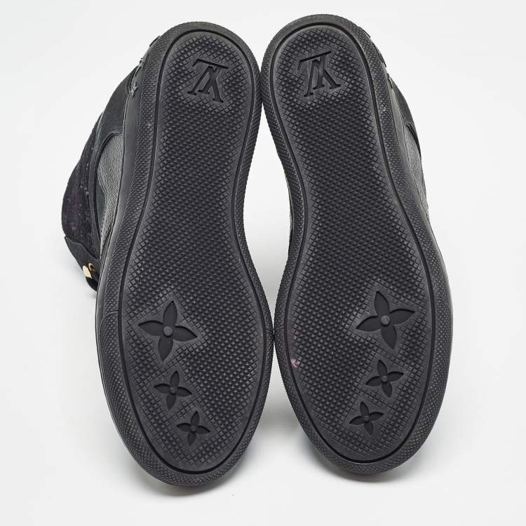 Pre Owned Louis Vuitton Black Suede and Leather Millenium Sneakers Size 35.5