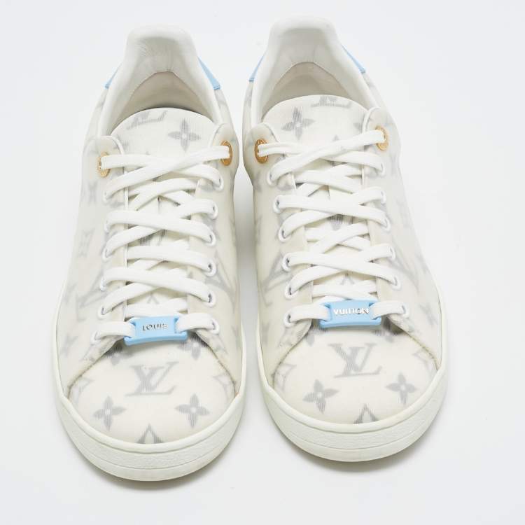 مملوكة مسبقًا Louis Vuitton White Monogram Technical Mesh Frontrow Sneakers Size 40