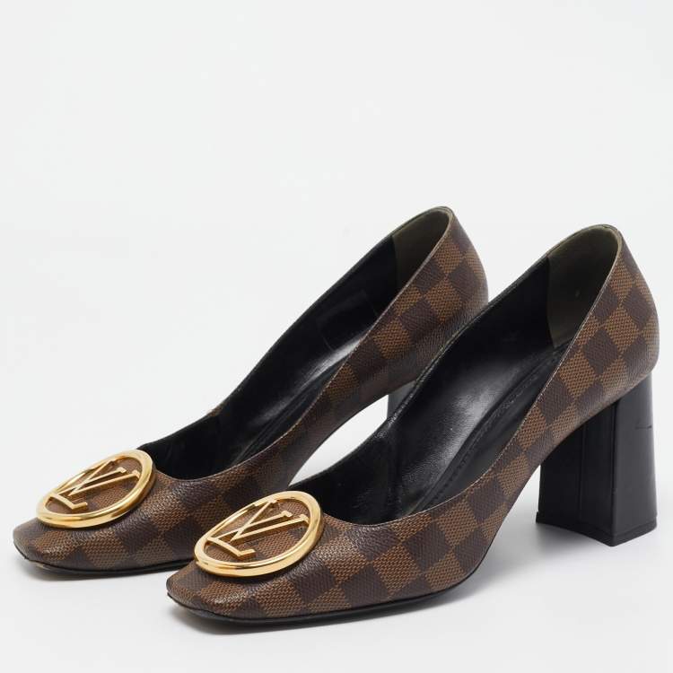 Pre Owned Louis Vuitton Brown Mongram Canvas Madeleine Pumps Size 40.5