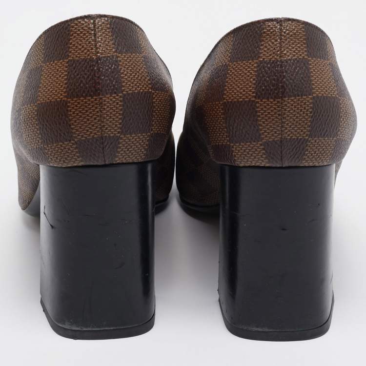 Pre Owned Louis Vuitton Brown Mongram Canvas Madeleine Pumps Size 40.5