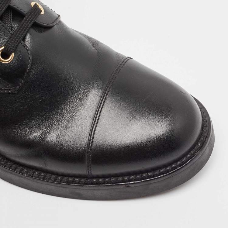 Pre Owned Louis Vuitton Black Leather Wonderland Ranger Boots Size 39
