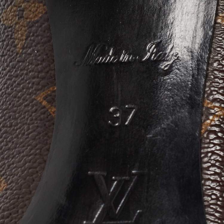 Pre Owned Louis Vuitton Brown/Beige Monogram Coated Canvas Heart Breaker Pointed Toe Pumps Size 37