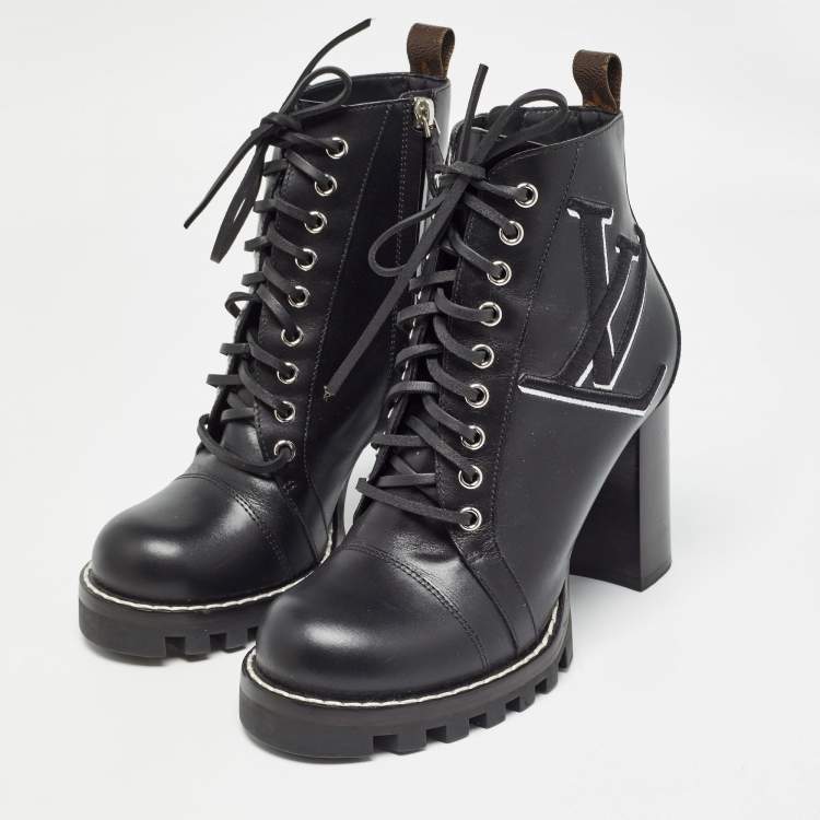 Louis fashion vuitton heel combat boots