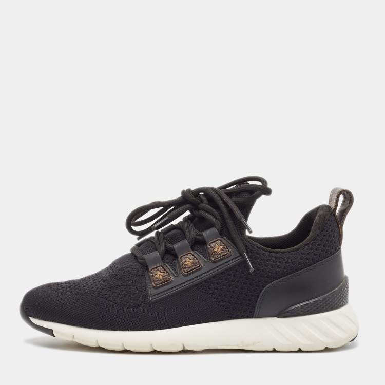 Pre Owned Louis Vuitton Black Fabric and Monogram Canvas Aftergame Sneakers Size 39