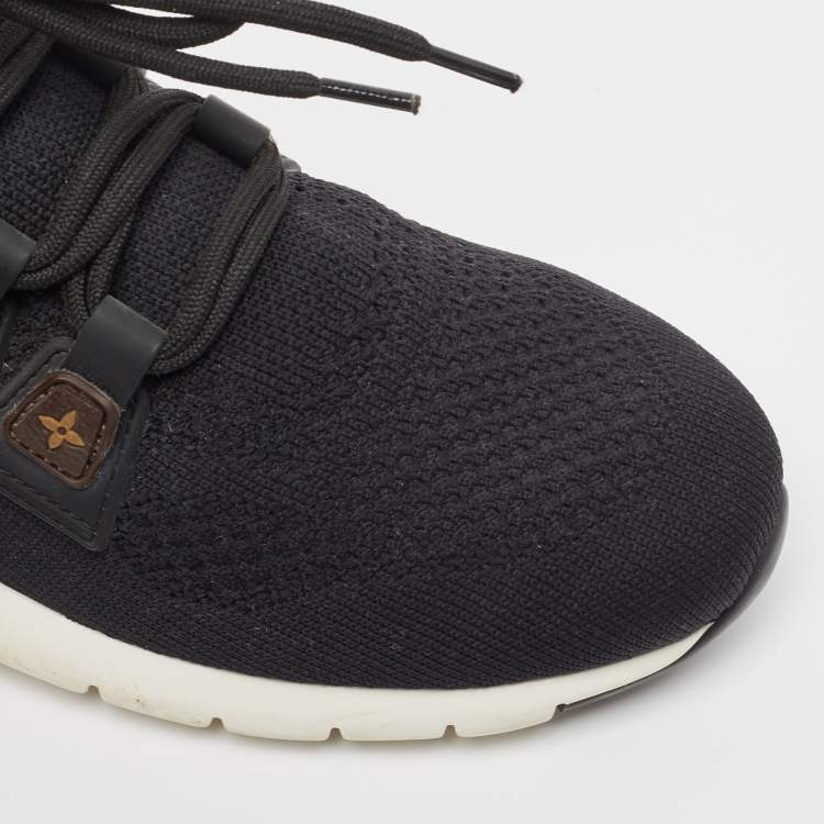 Pre Owned Louis Vuitton Black Fabric and Monogram Canvas Aftergame Sneakers Size 39