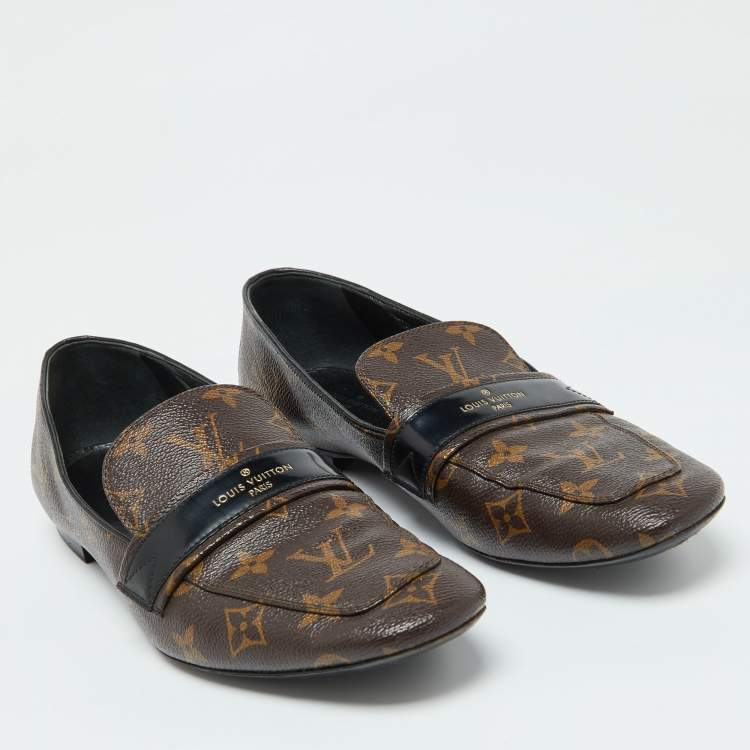 Pre Owned Louis Vuitton Monogram Coated Canvas Upper Case Loafers Size 40